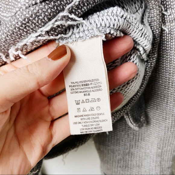 Free People Grey Frayed Boho Belted Jacket S - Picture 6 of 9